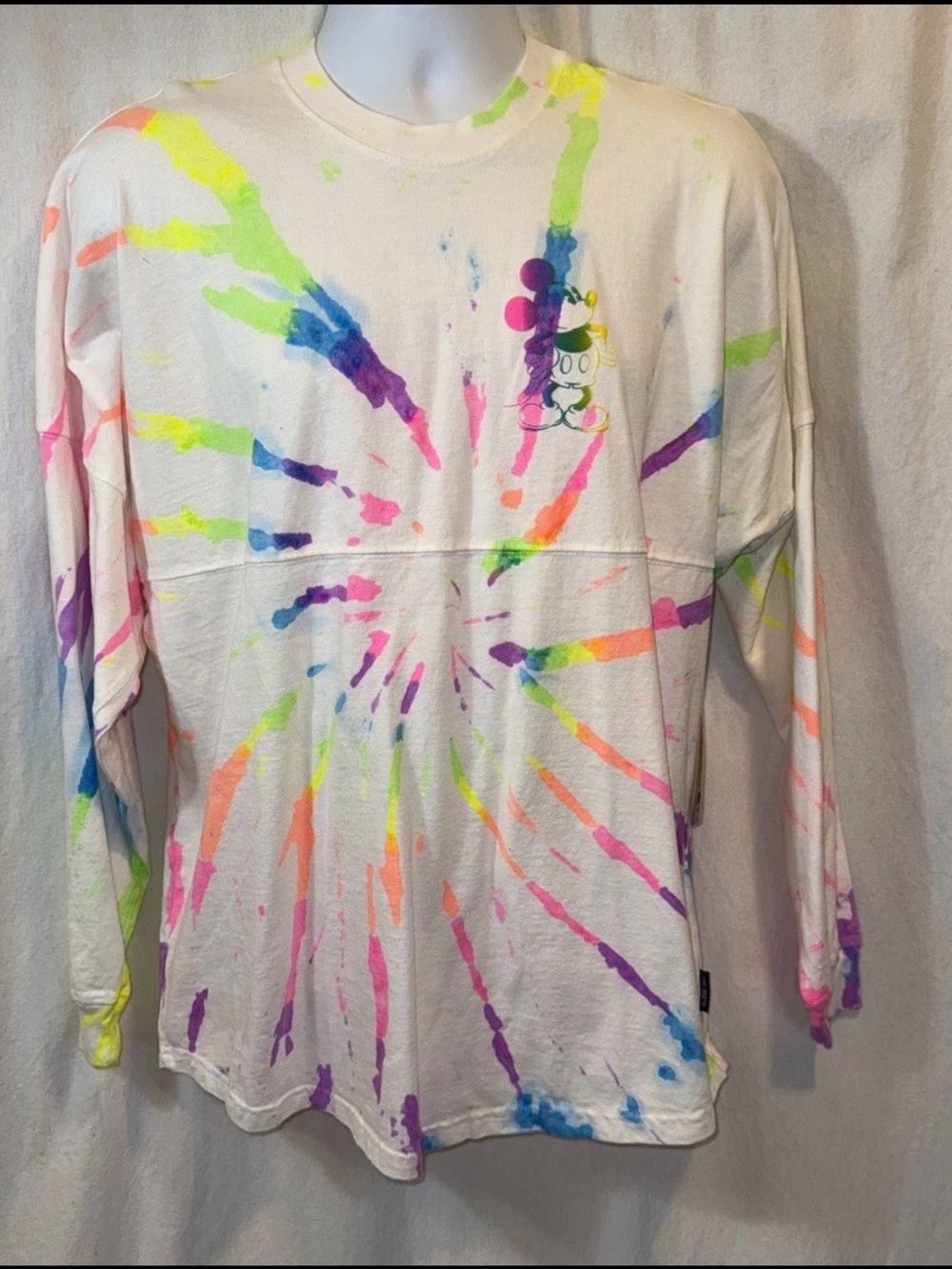 Spirit Jersey Walt Disney World Mickey Neon Splatter Las Vegas Tie Dye Med NWT